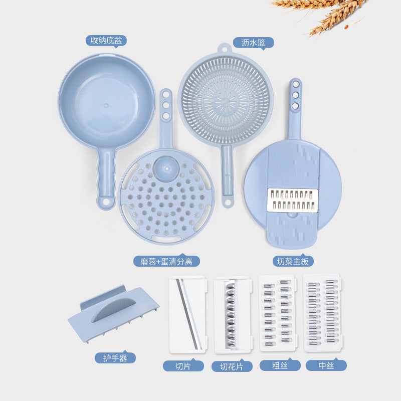 カットもスライスもこれ1台!9種の機能付き手動式フードチョッパー|人参・じゃがいも・玉ねぎもラクラク調理!