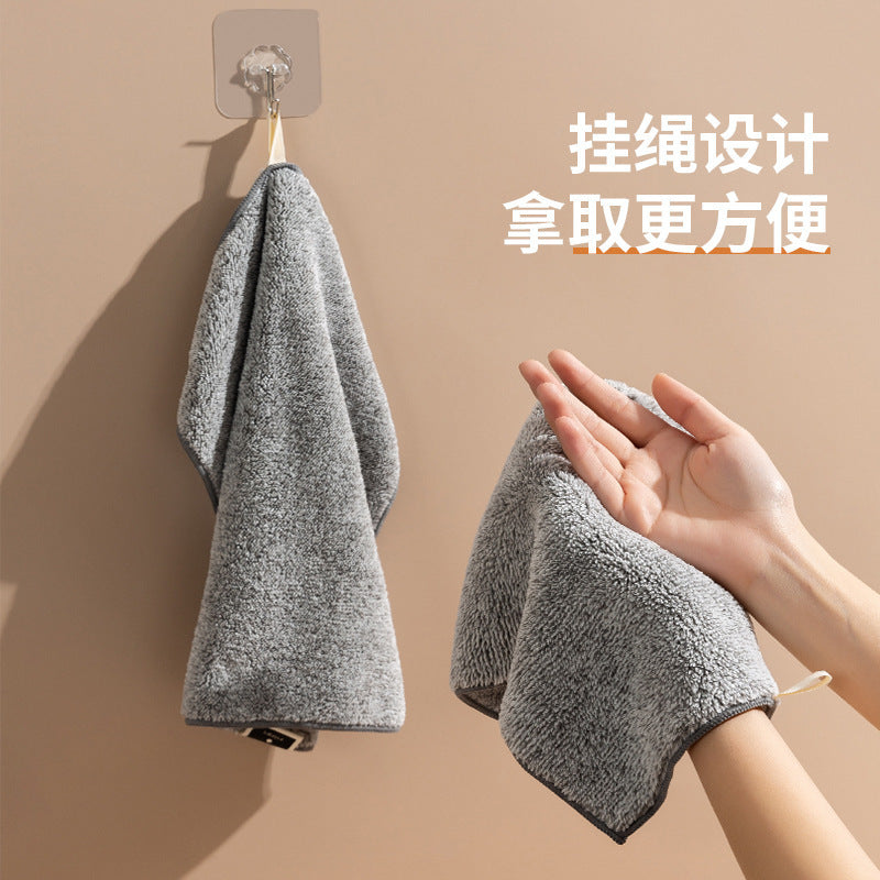Cleaning hand towel rag absorbent thickened fine fiber dishwashing cloth lint-free housework dishwashing cleaning glass cleaning