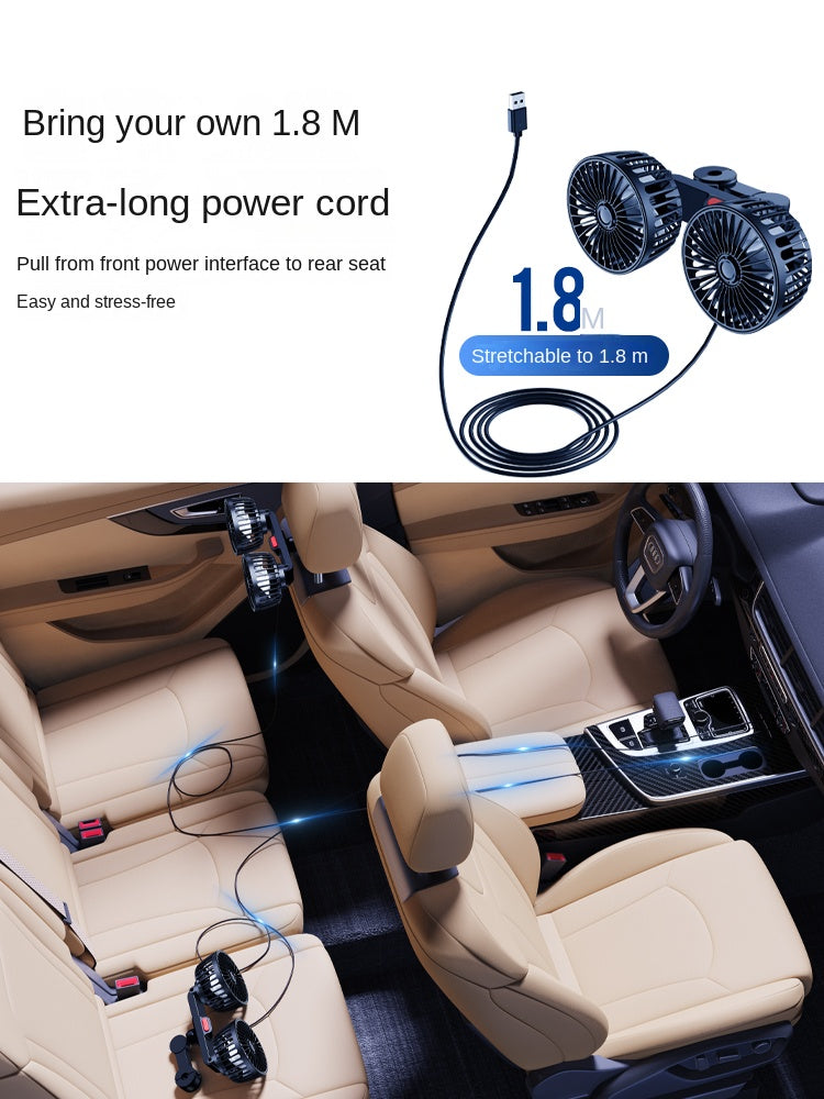 Reikan AirFlex Duo™|360°回転&3段階風量調整付き デュアルUSB車載ファン【夏の車内を快適に】