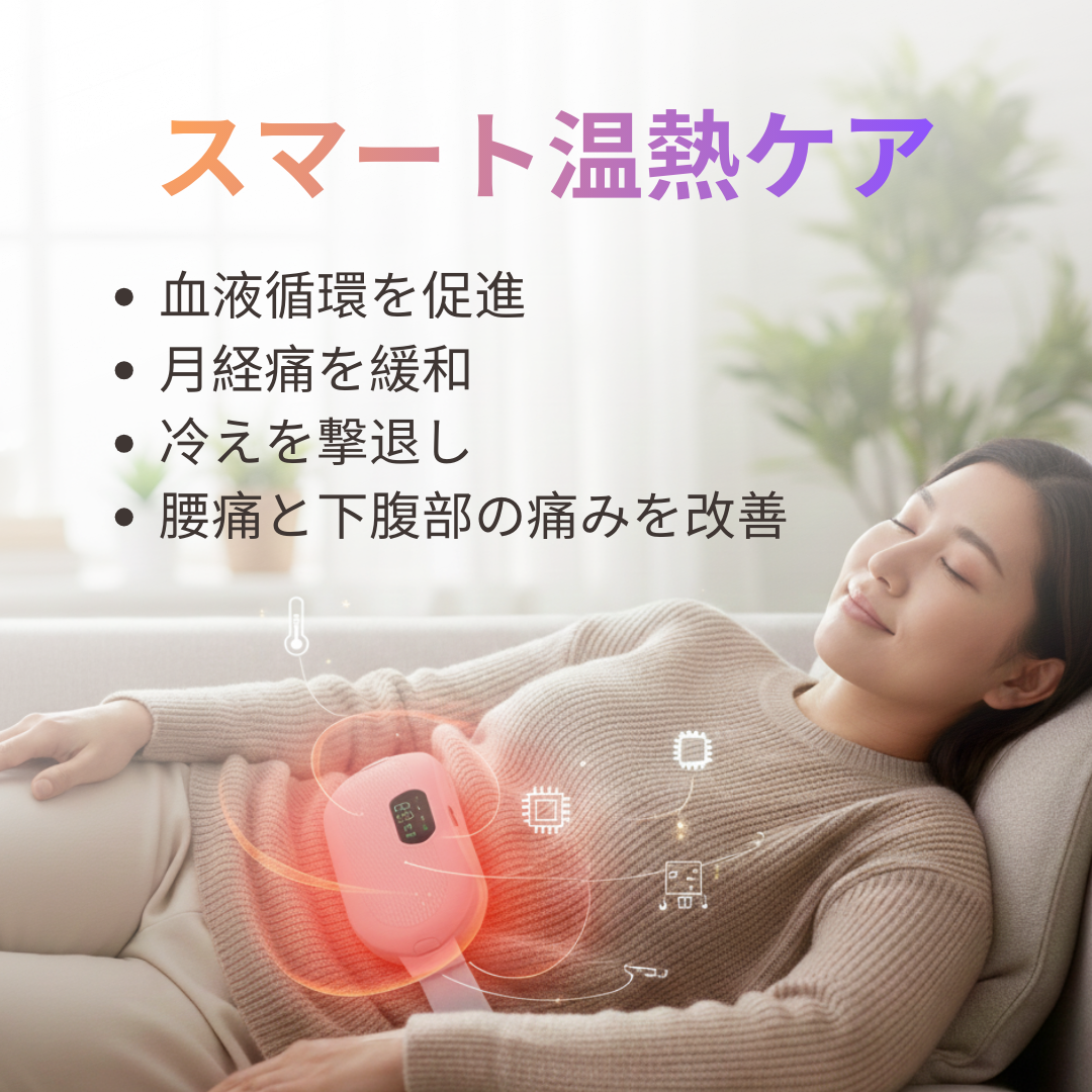 AtataCare 温熱＆振動 腰用ヒーター  つらい生理痛をやさしく癒す、女性のための温活デバイス