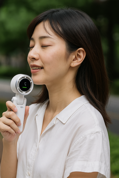 🔥 外販人気モデル！RK-MINIBREEZE ハイスピード携帯扇風機 – USB充電式・首かけ可能・小型タービンファン