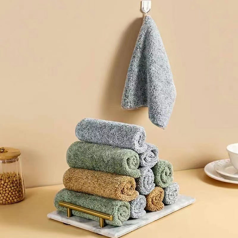 Cleaning hand towel rag absorbent thickened fine fiber dishwashing cloth lint-free housework dishwashing cleaning glass cleaning