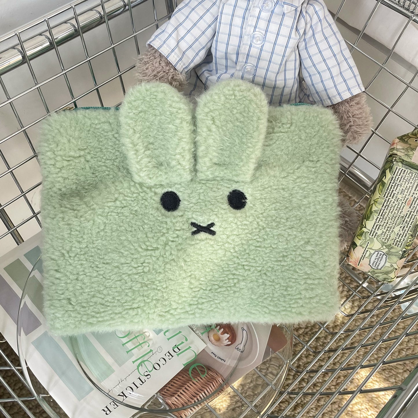 【高見え】もふもふ・うさぎ多機能ミニポーチ｜大人可愛いカード・小銭・コスメ収納ケース