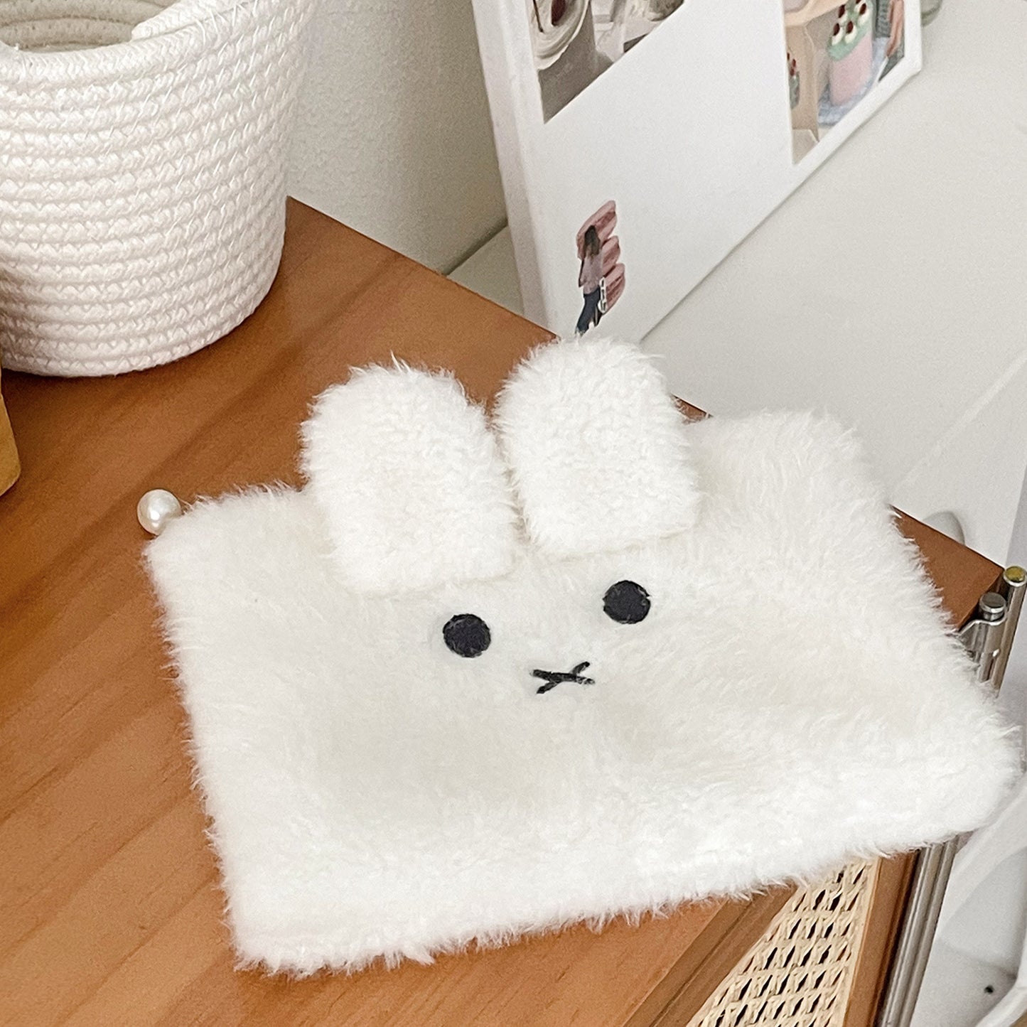 【高見え】もふもふ・うさぎ多機能ミニポーチ｜大人可愛いカード・小銭・コスメ収納ケース