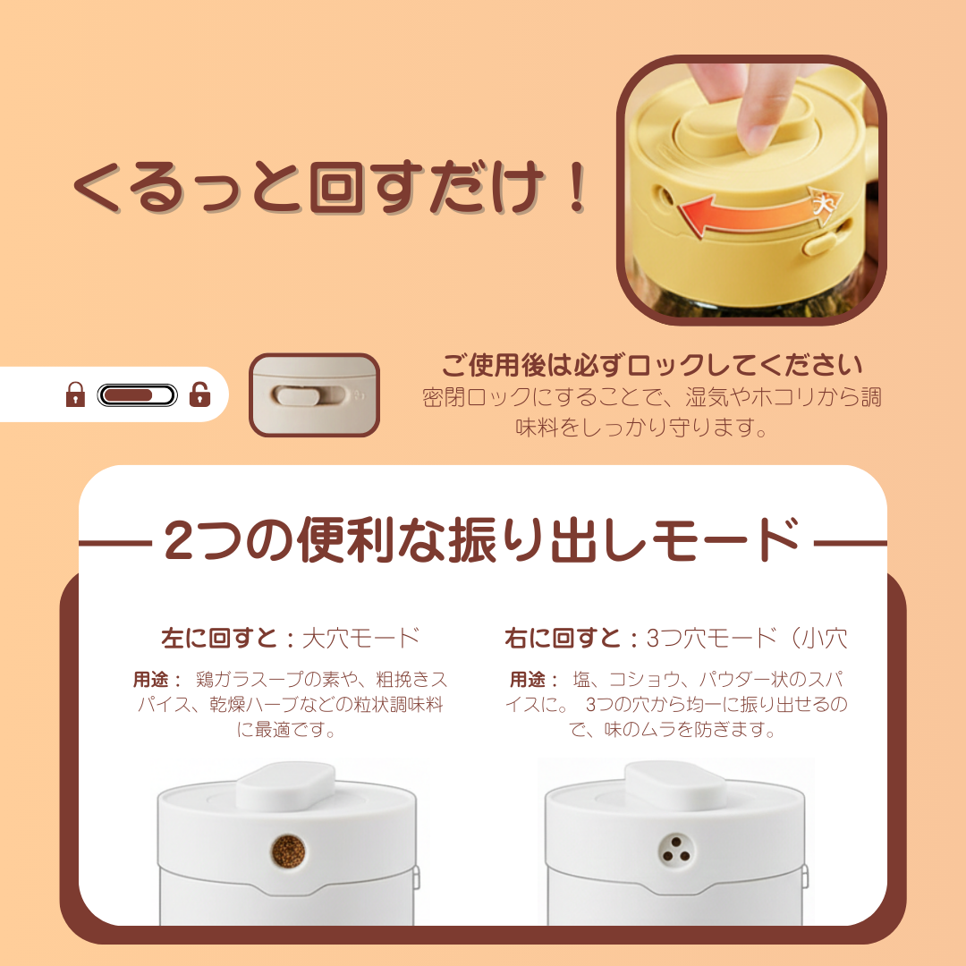 【3in1 多機能】SmartSeason 調味料マルチガラスジャー